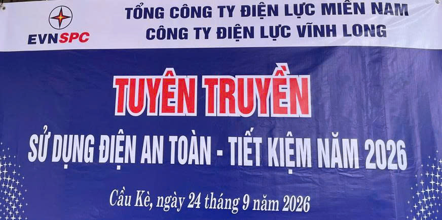 Điện lực Cầu Kè phối hợp tổ chức tuyên truyền sử dụng năng lượng tiết kiệm và hiệu quả