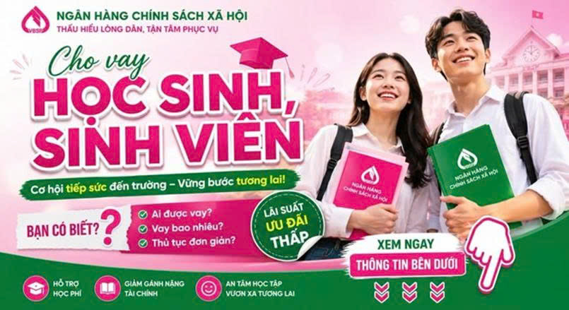 Ngân hàng chính sách xã hội đồng hành cùng ước mơ học tập, góp phần phát triển nguồn nhân lực chất lượng cao cho đất nước.